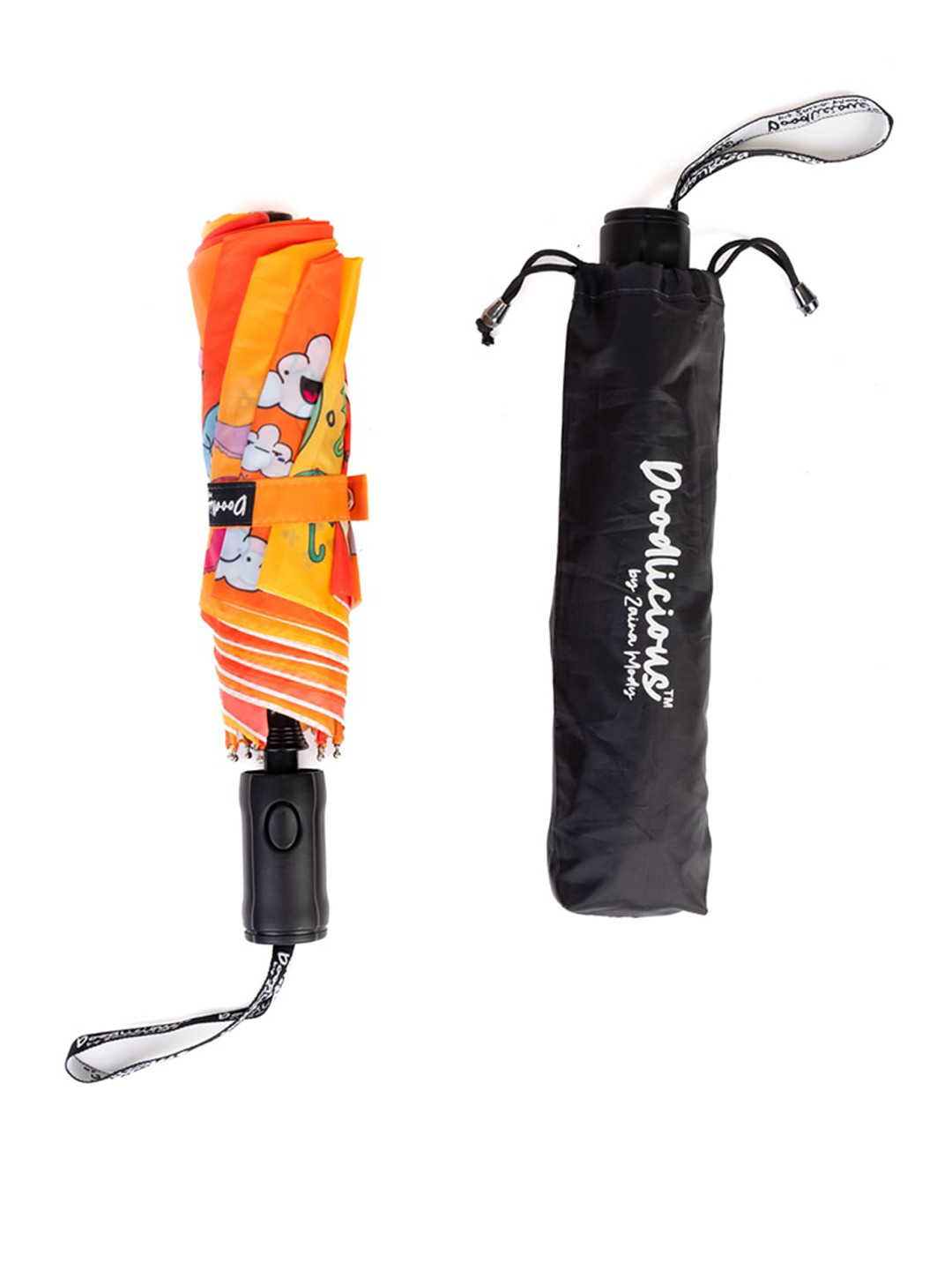 

Doodlicious Printed 3-Fold Semi Auto Umbrella, Orange