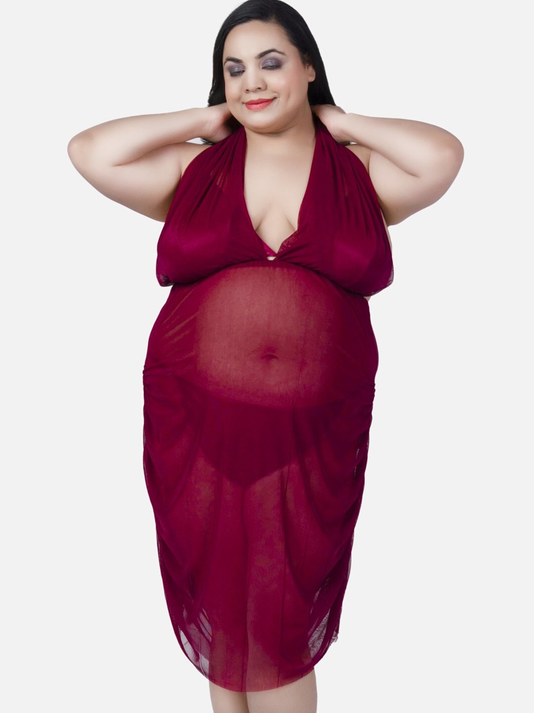 

Klamotten Halter Neck Baby Dolls, Burgundy