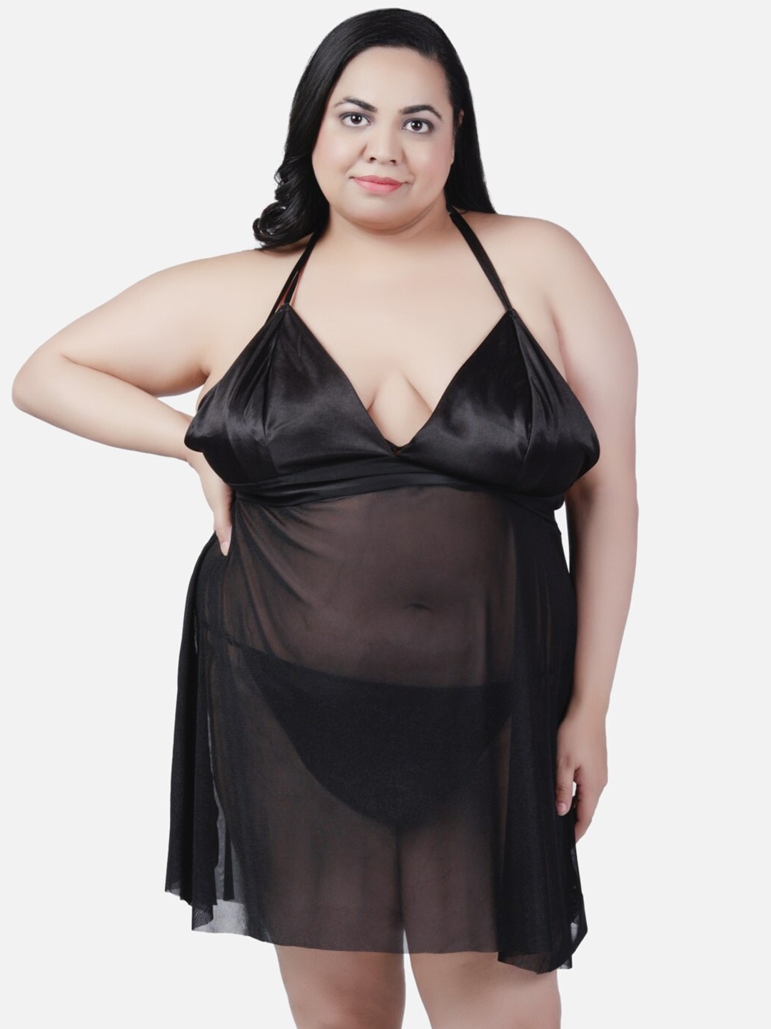 

Klamotten Halter Neck Baby Dolls, Black