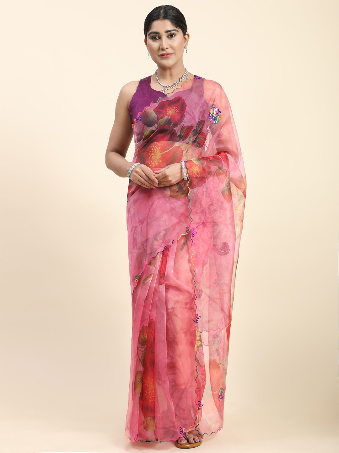 

Vastrasky Global Women Sarees, Pink
