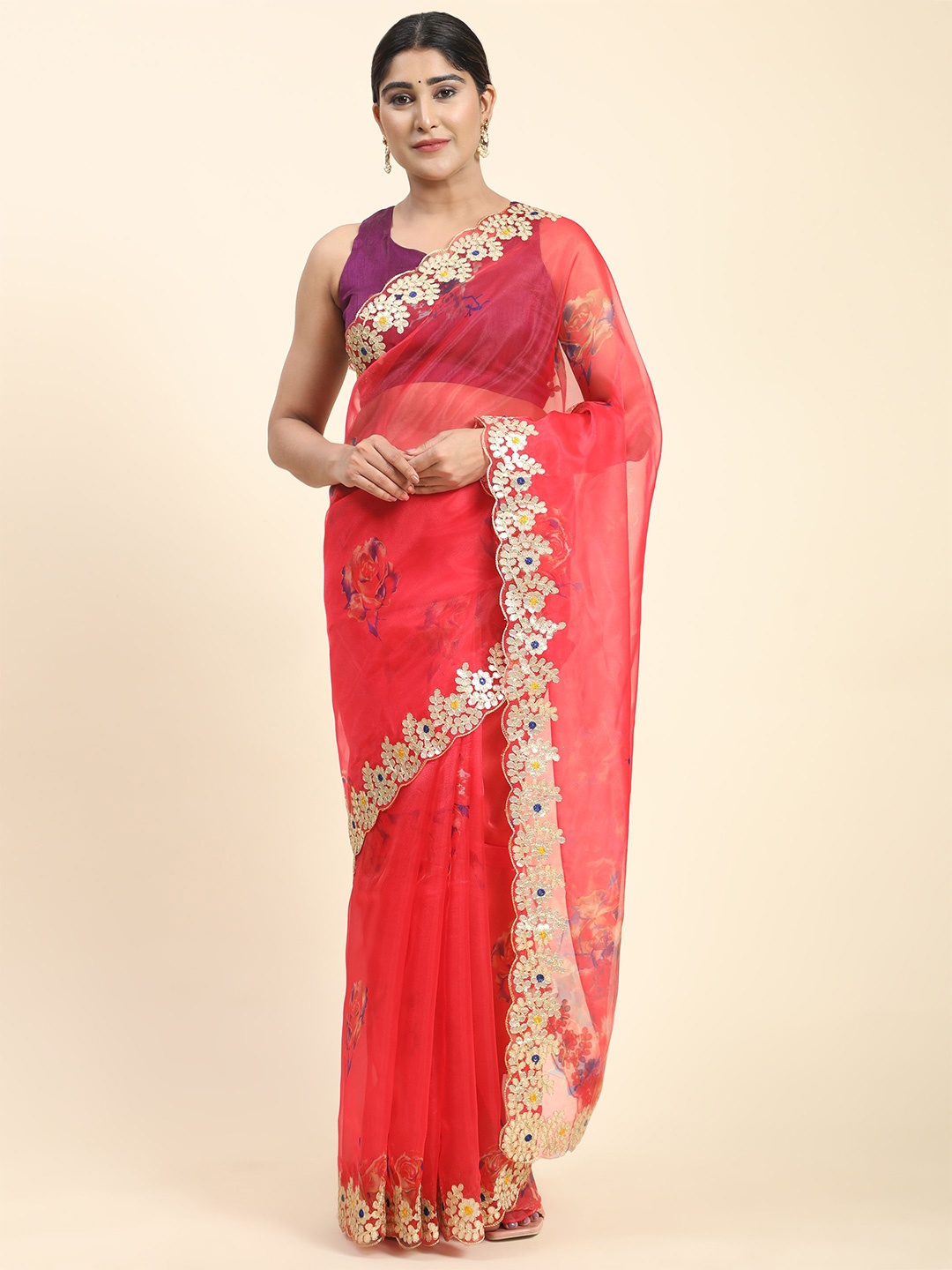 

Vastrasky Global Women Sarees, Red