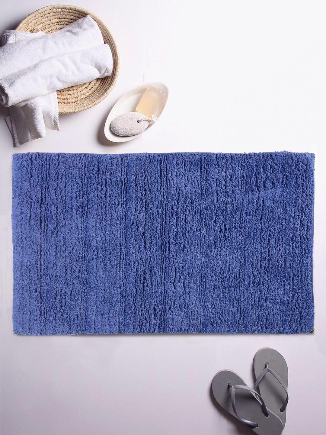 

Romee Blue Cotton Bath Mat