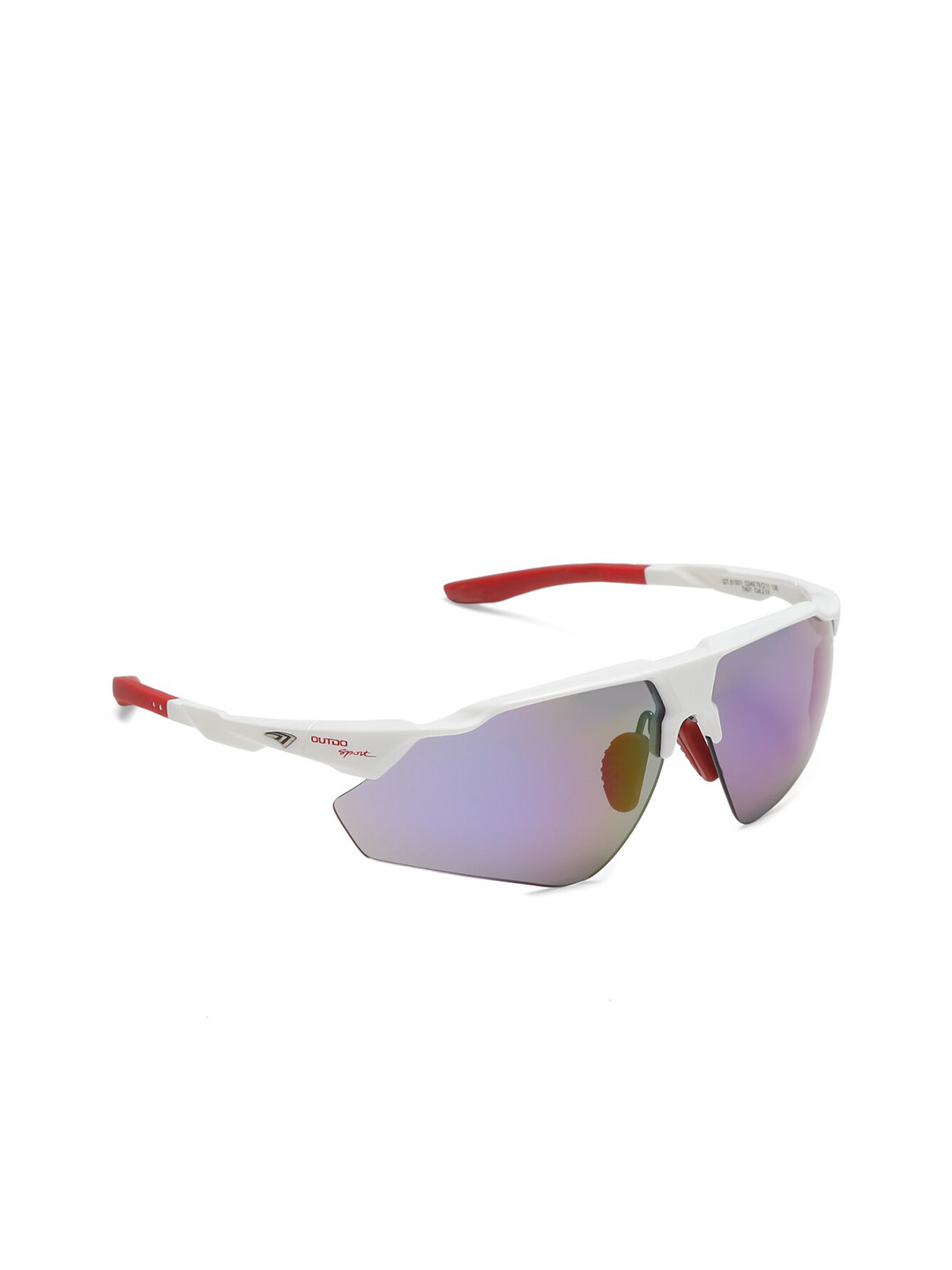 

SUNNIES Half Rim Rectangle Sunglasses with UV Protected Lens GT.61001-C049-7A01, Purple