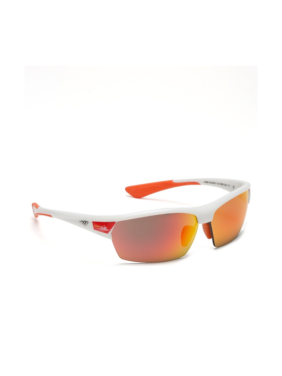 

SUNNIES Rectangle Lens with Polarised and UV Protected Sunglasses, Red