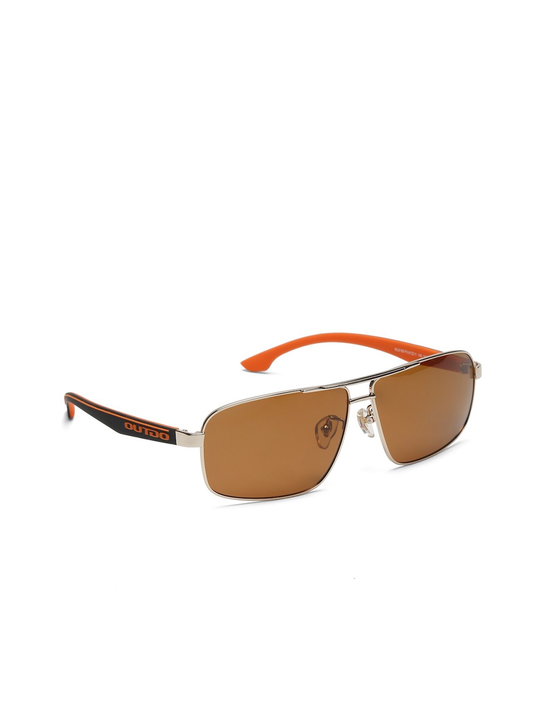 

SUNNIES Rectangle Sunglasses with Polarised and UV Protected Lens, Brown