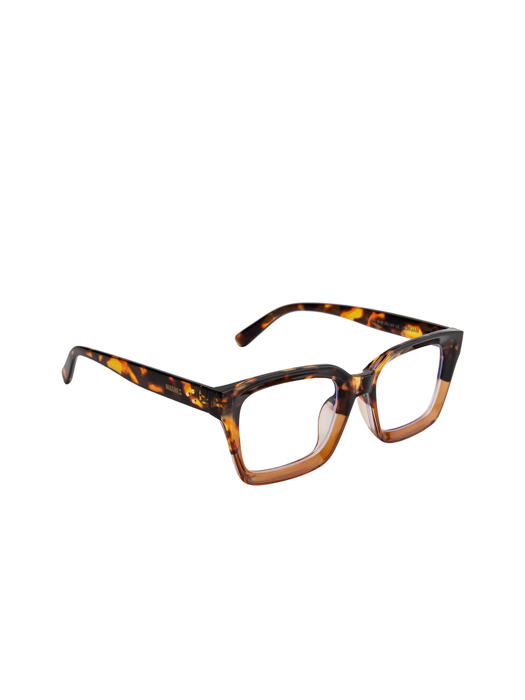

MAGNEQ Full Rim Rectangle Sunglasses with UV Protected Lens MG 5101/F C2 5220, Transparent
