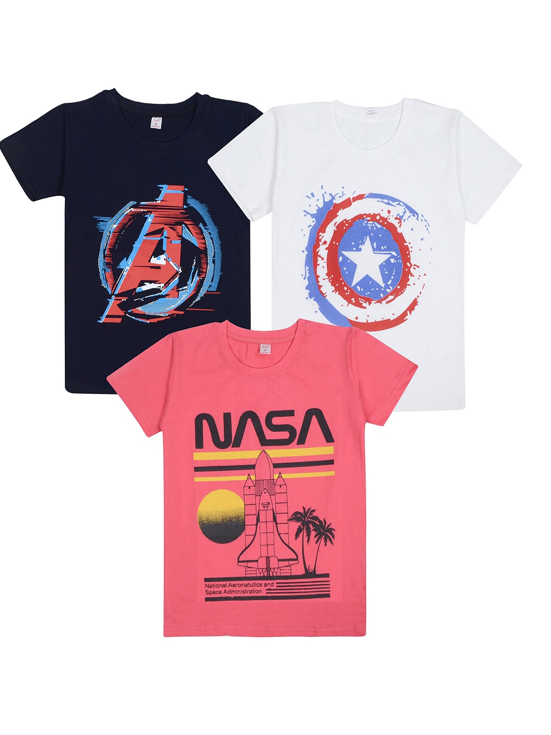 

FASLA Boys Pack of 3 Printed T-shirts, White