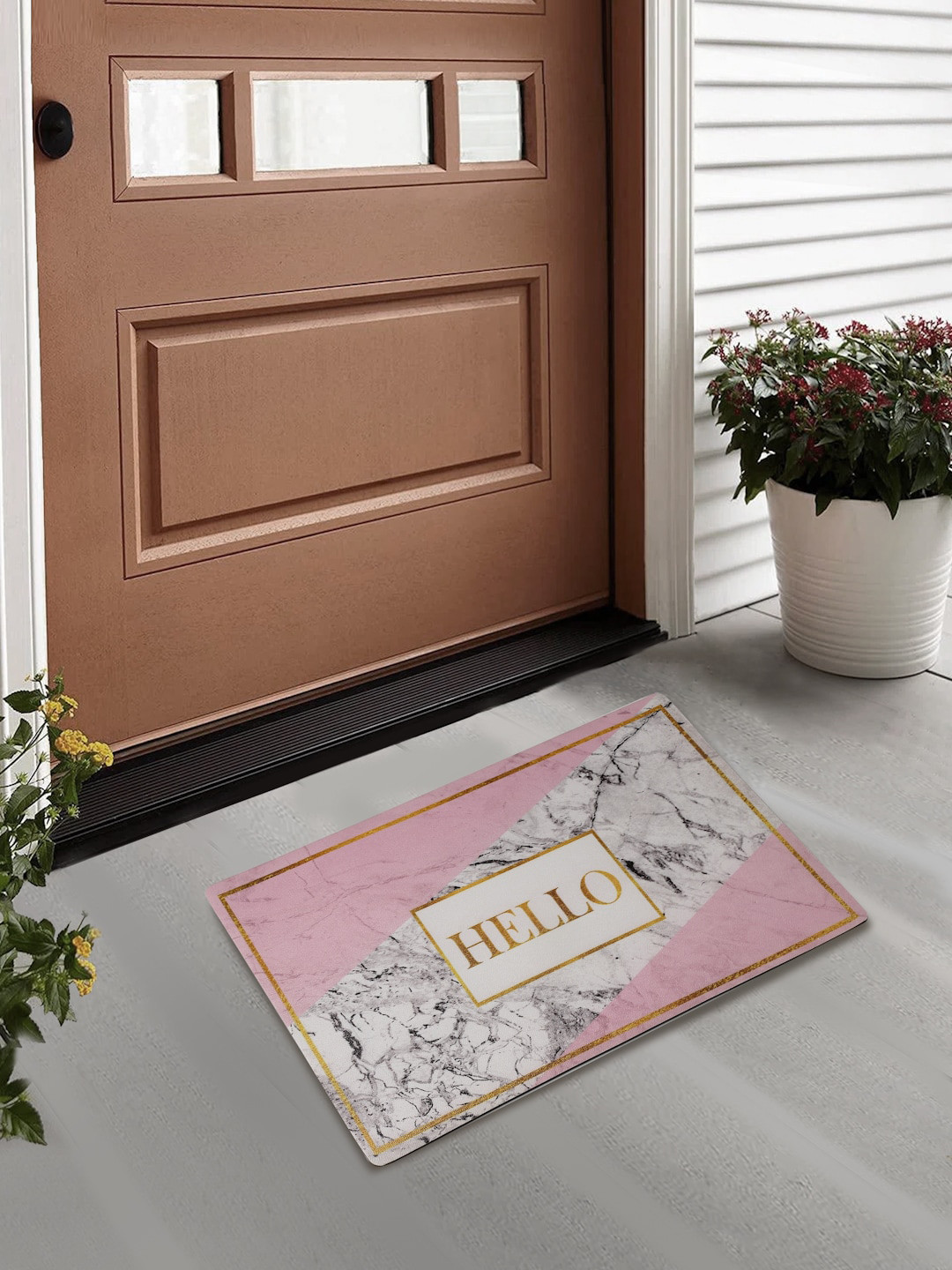 

FABINALIV Rubber Anti-Skid Door Mat, Pink