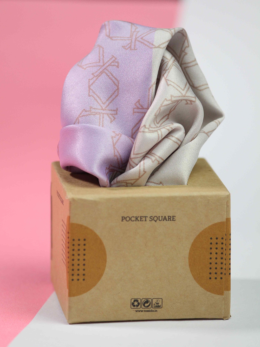 

Tossido Printed Pocket Square, Purple