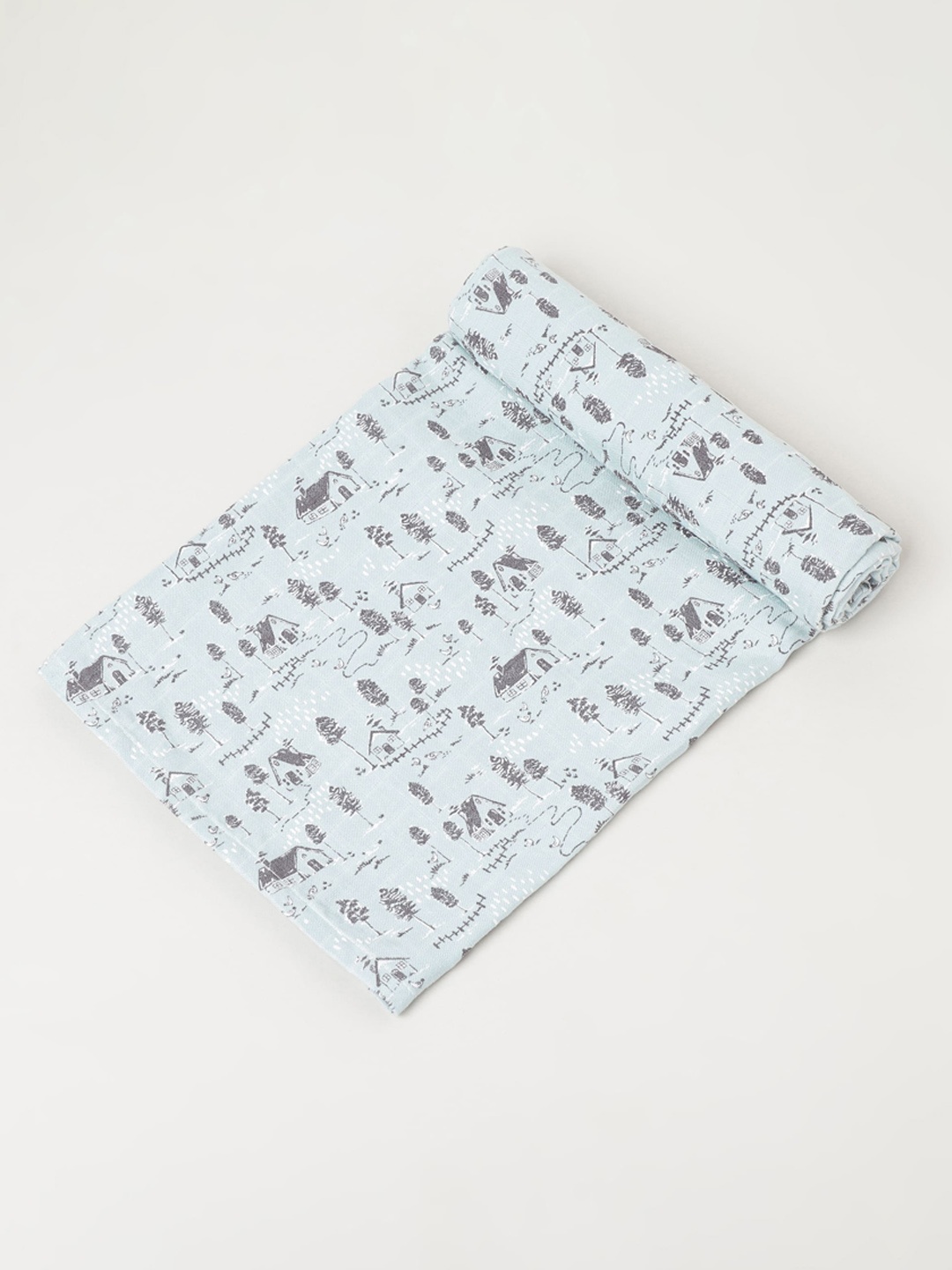 

cocoon care Infants Blue Printed Bamboo Muslin Towel