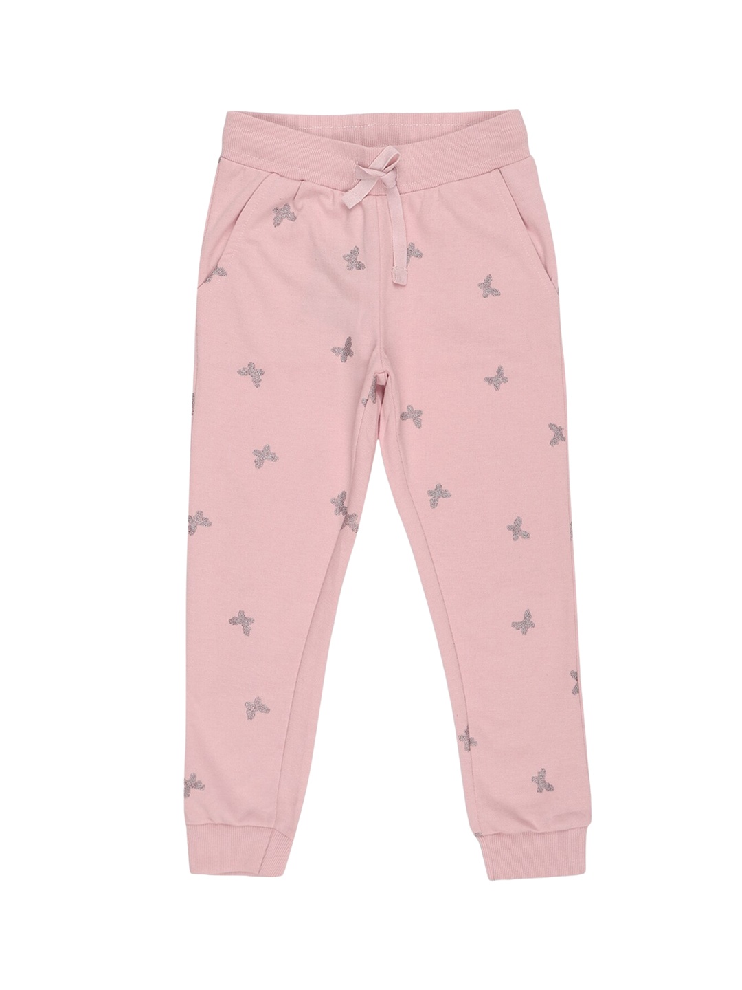 

Alan Jones Girls Butterfly Self Design Joggers, Pink