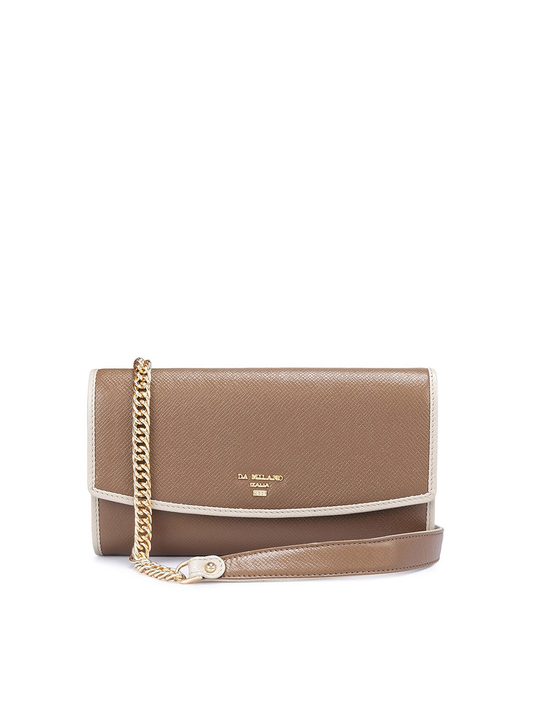 

Da Milano Women Textured Leather Two Fold Wallet, Brown