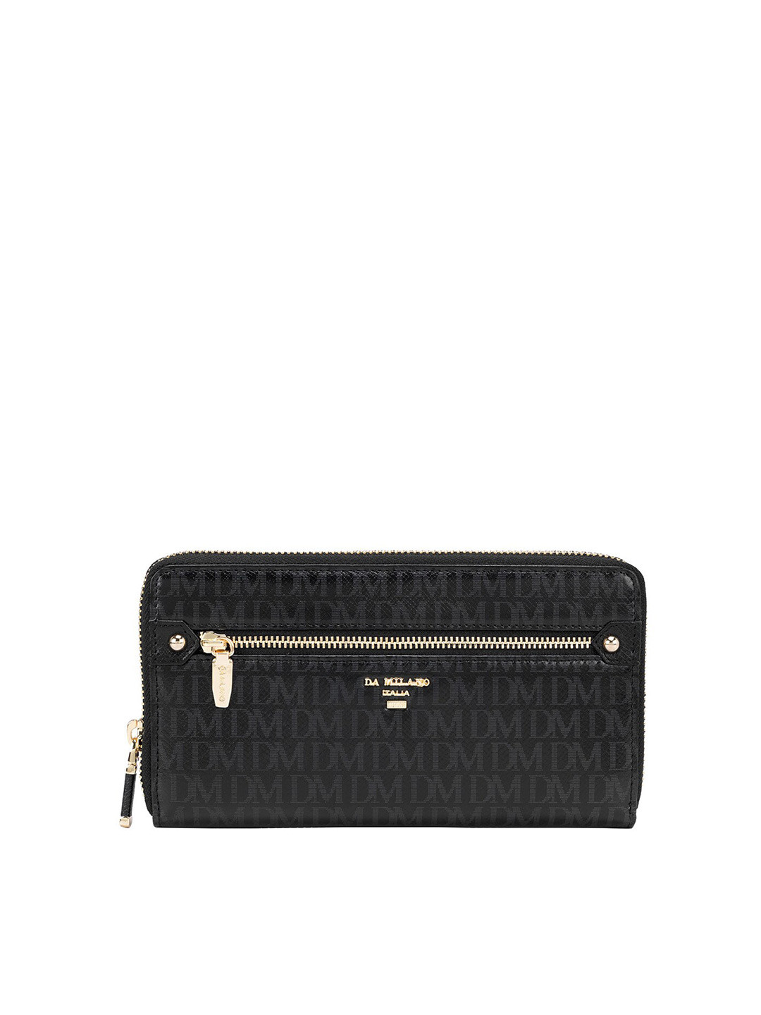 

Da Milano Women Black Textured Leather Two Fold Wallet