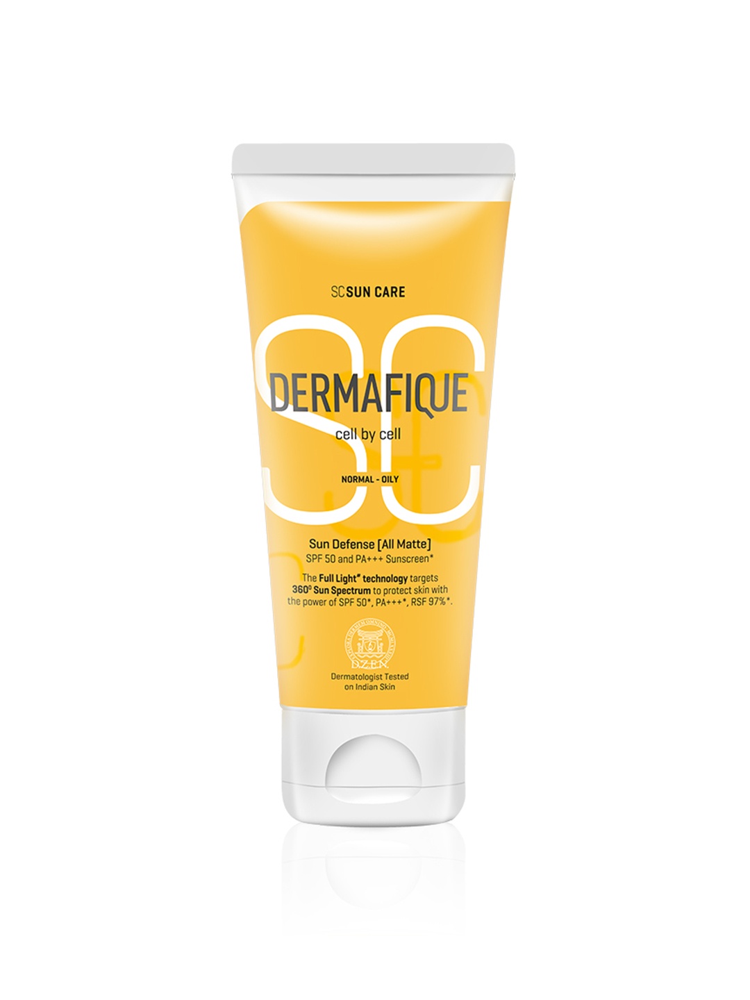 

Dermafique Sun Defense All Matte Sunscreen SPF50 for Normal to Oily Skin - 50g, Yellow