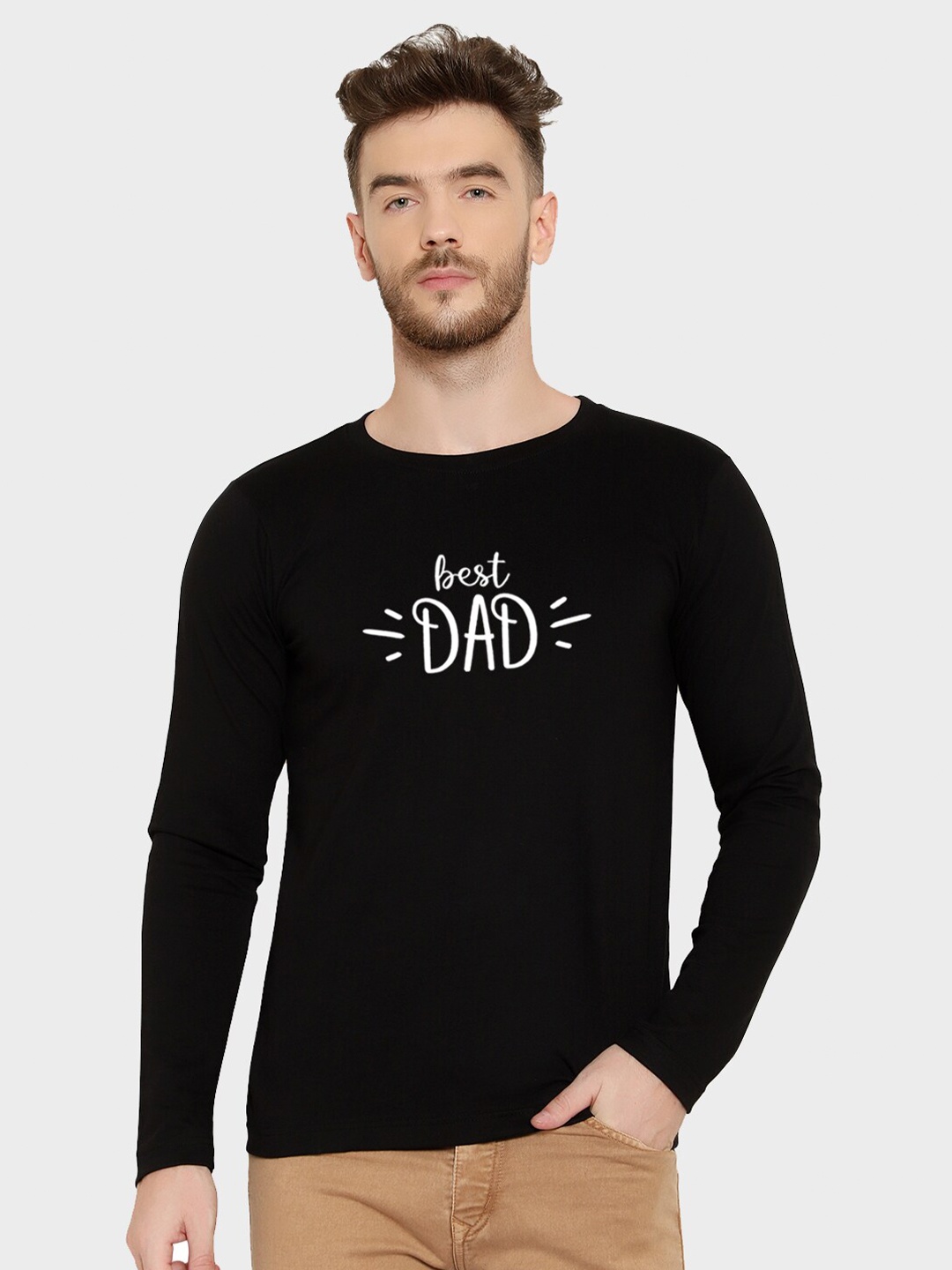 

T-SHIRT TRUCK Typography Printed Cotton T-shirt, Black
