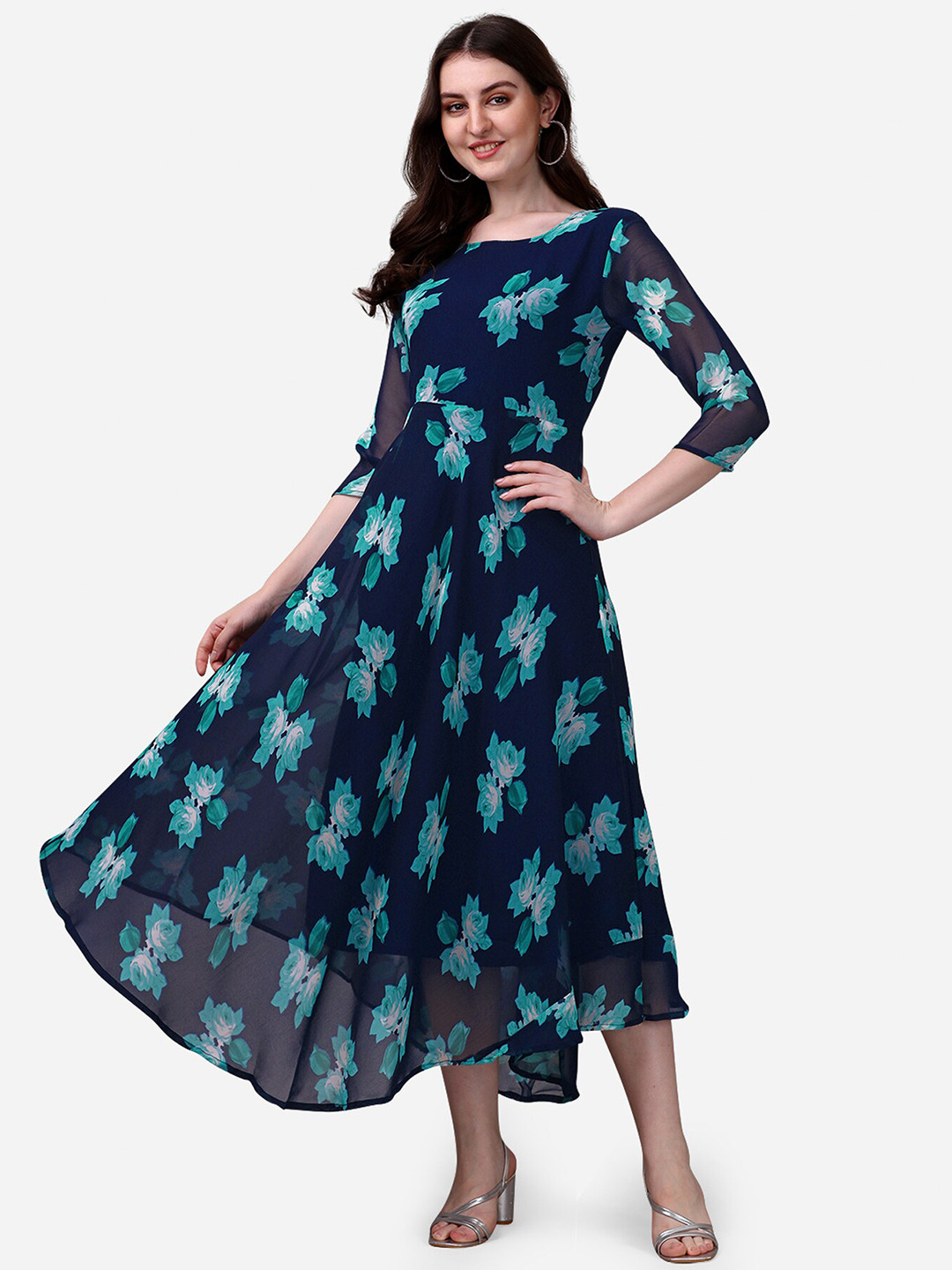

Fashion2wear Floral Printed Fit & Flare Midi Dress, Blue