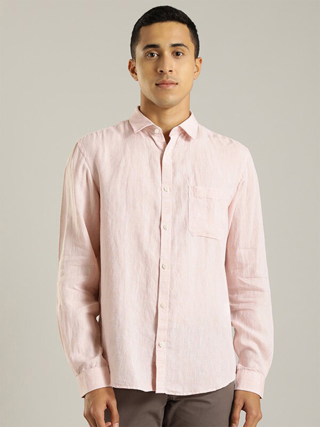 

Indian Terrain Spread Collar Slim Fit Casual Shirt, Pink
