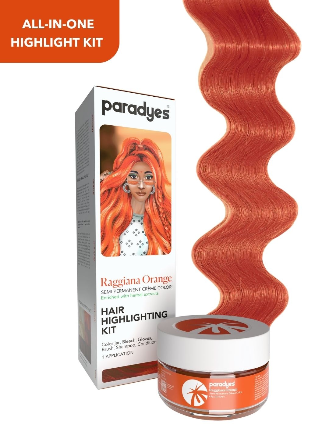 

Paradyes Semi-Permanent Hair Color Highlighting Kit 100g - Raggiana Orange