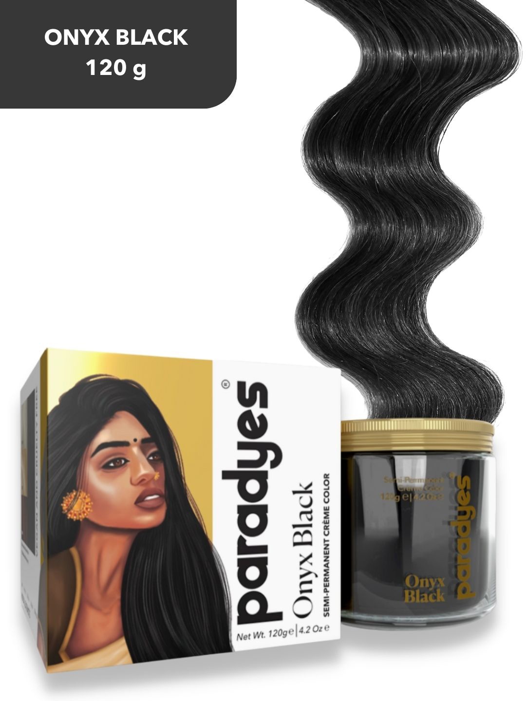 

Paradyes Ammonia Free Semi-Permanent Hair Color 120g - Onyx Black