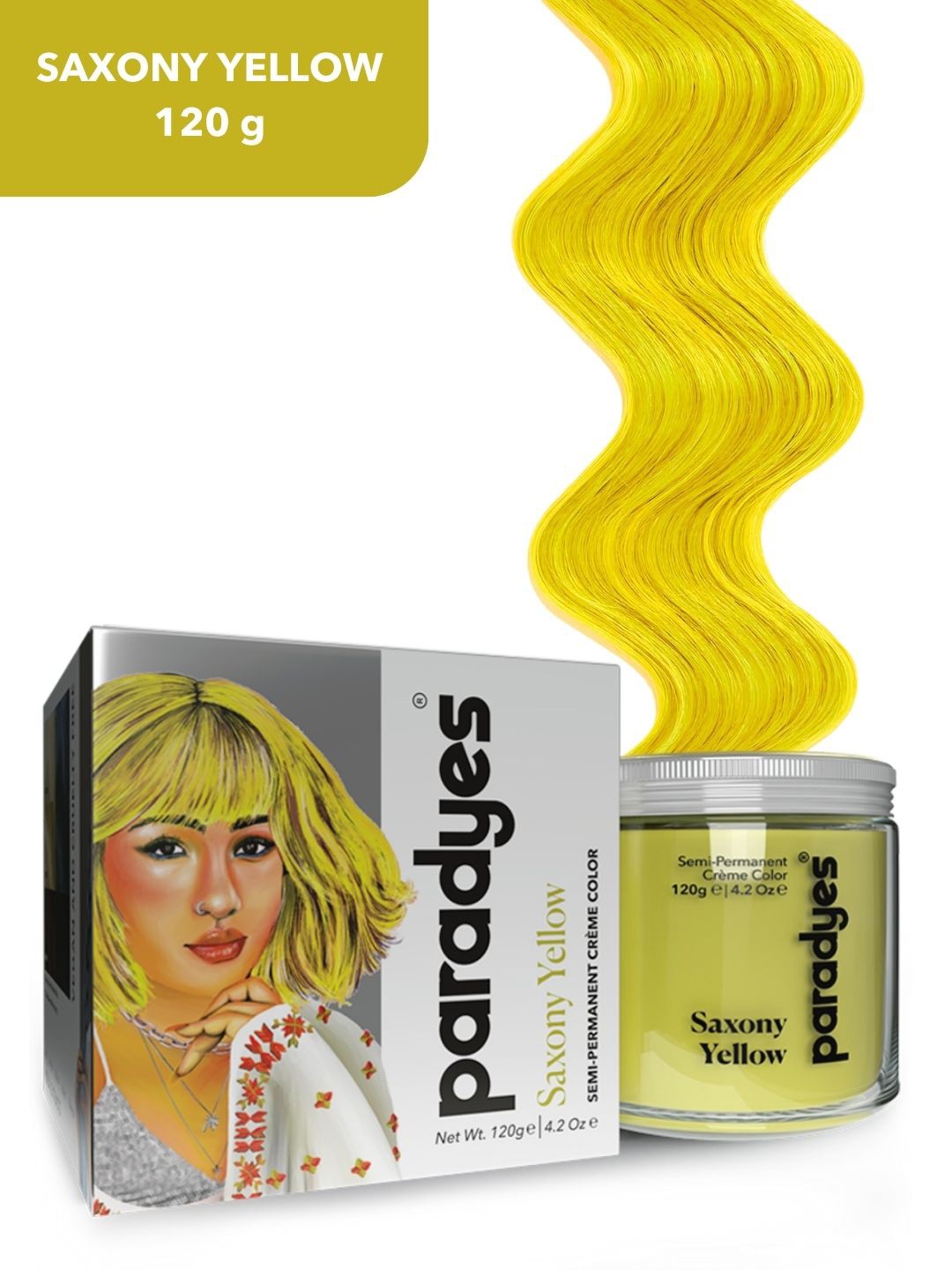 

Paradyes Ammonia Free Semi-Permanent Hair Color 120g - Saxony Yellow