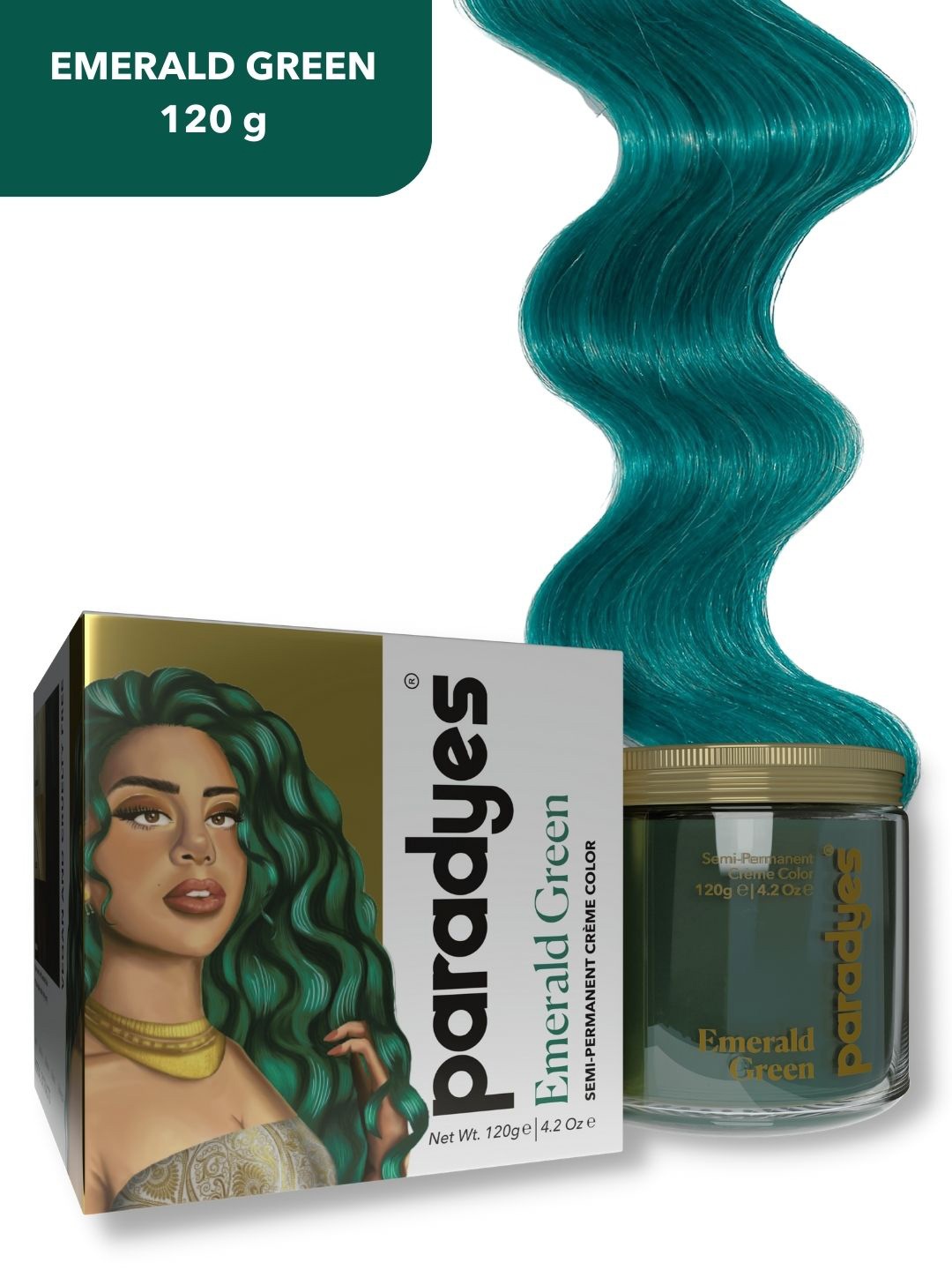 

Paradyes Ammonia Free Semi-Permanent Hair Color 120g - Emerald Green