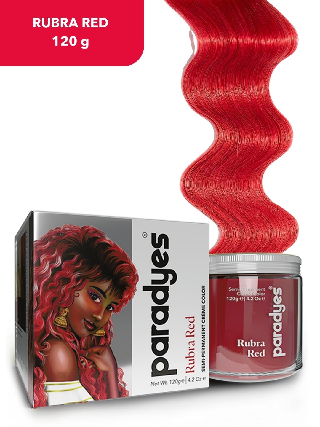 

Paradyes Ammonia Free Semi-Permanent Hair Color 120g - Rubra Red