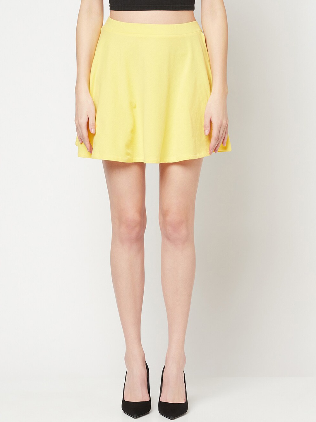 

GLITO Cotton Blend Flared Mini Skirt, Yellow