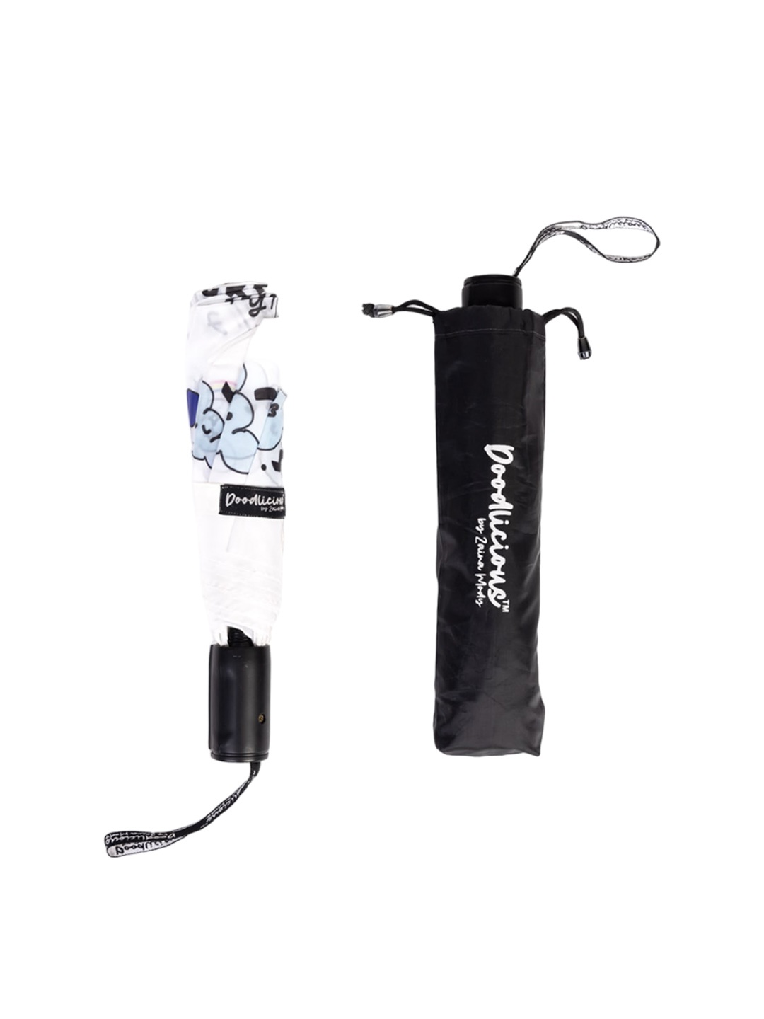 

Doodlicious Typography Printed Semi-Automatic 3-Fold Umbrella, White