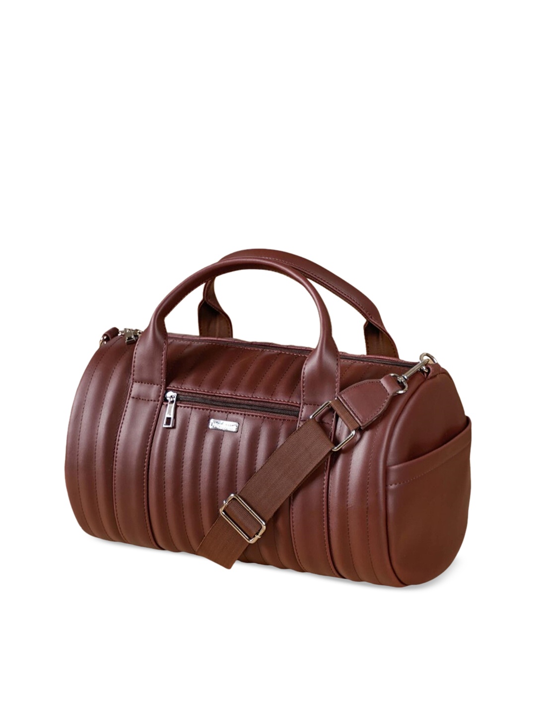 

Nestasia Textured Water Vegan Leather Resistant Duffel Bag, Brown