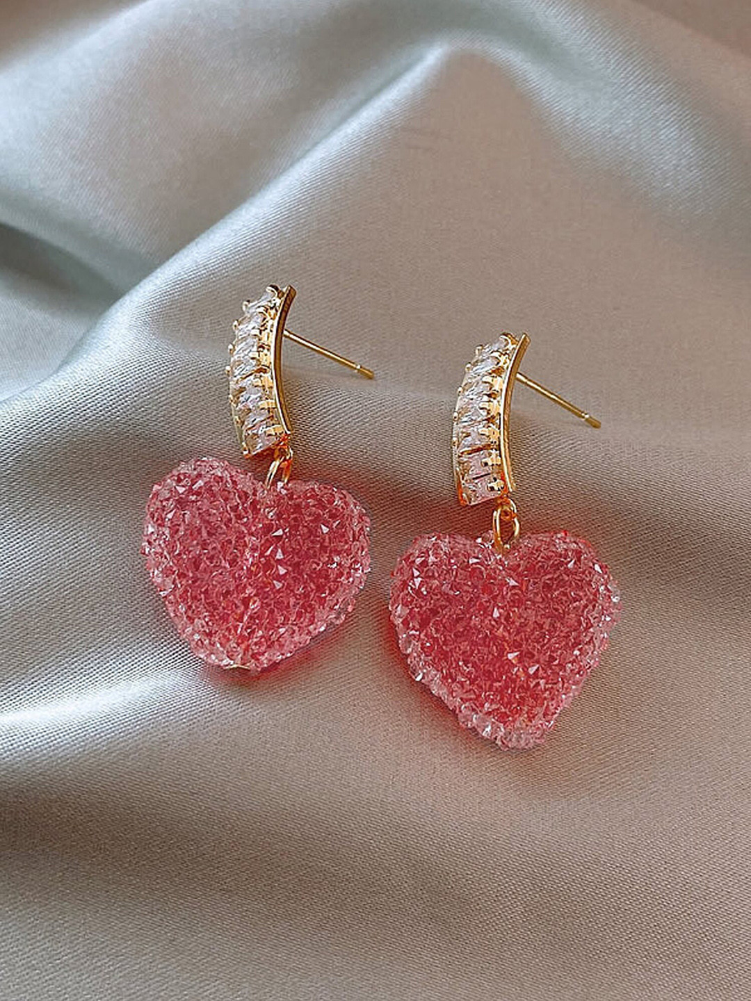 

Vembley Gold-Plated Heart Shaped Drop Earrings