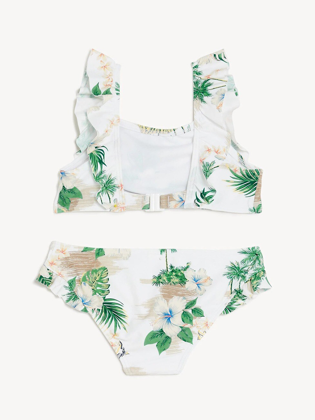 

Marks & Spencer Girls Tropical Printed Bikini Set, White