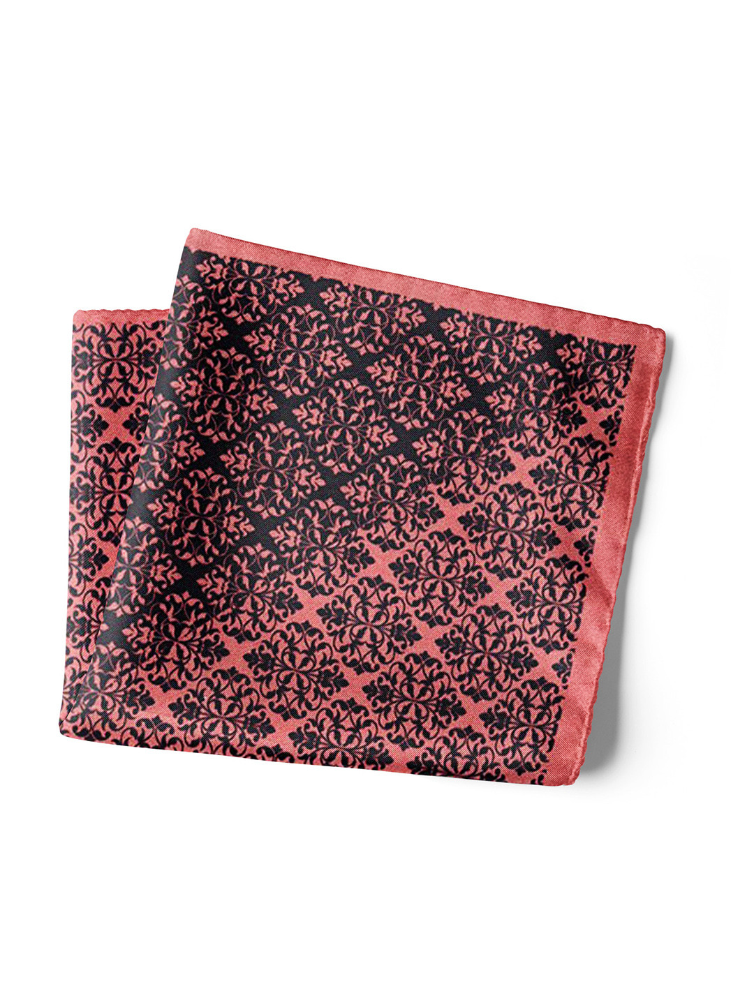 

CHOKORE Indian At Heart Collection Printed Silk Pocket Squares, Black