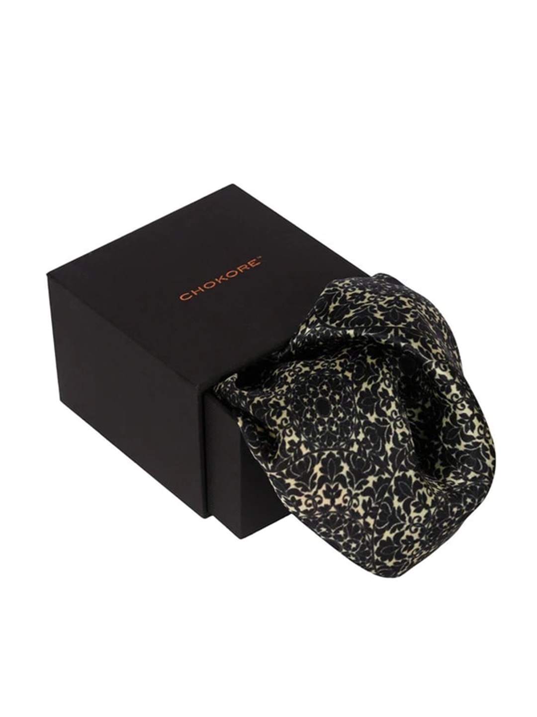 

CHOKORE Men Double Sided Printed Pocket Squares, Black