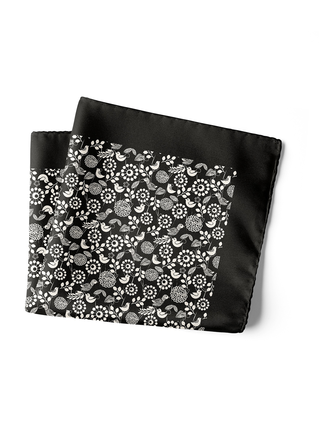 

CHOKORE The Wildlife Range Men Printed Silk Pocket Squares, Black