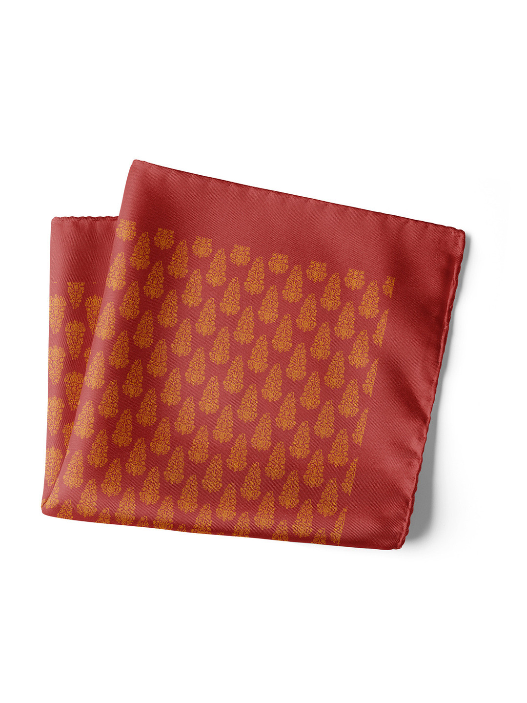 

CHOKORE Men Printed Silk Pocket Squares, Red