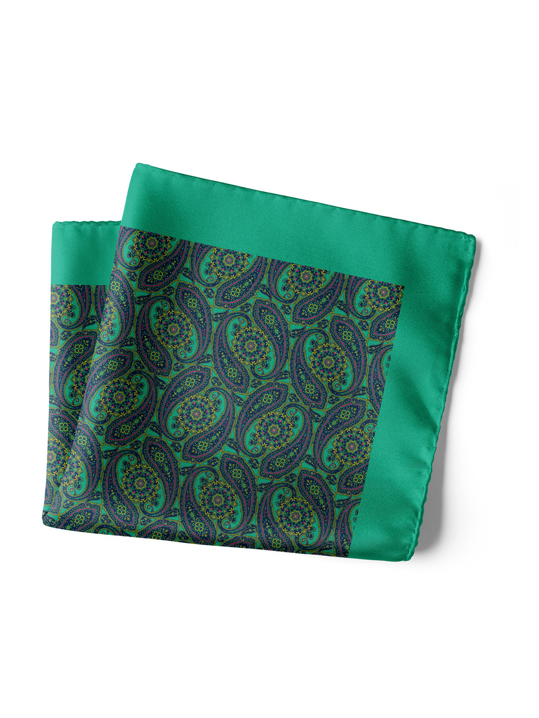

CHOKORE Indian At Heart line Men Silk Pocket Squares, Green