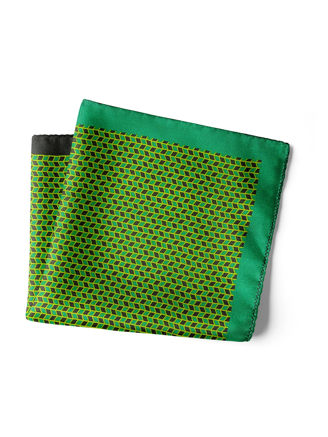 

CHOKORE Indian At Heart line Men Silk Pocket Squares, Green