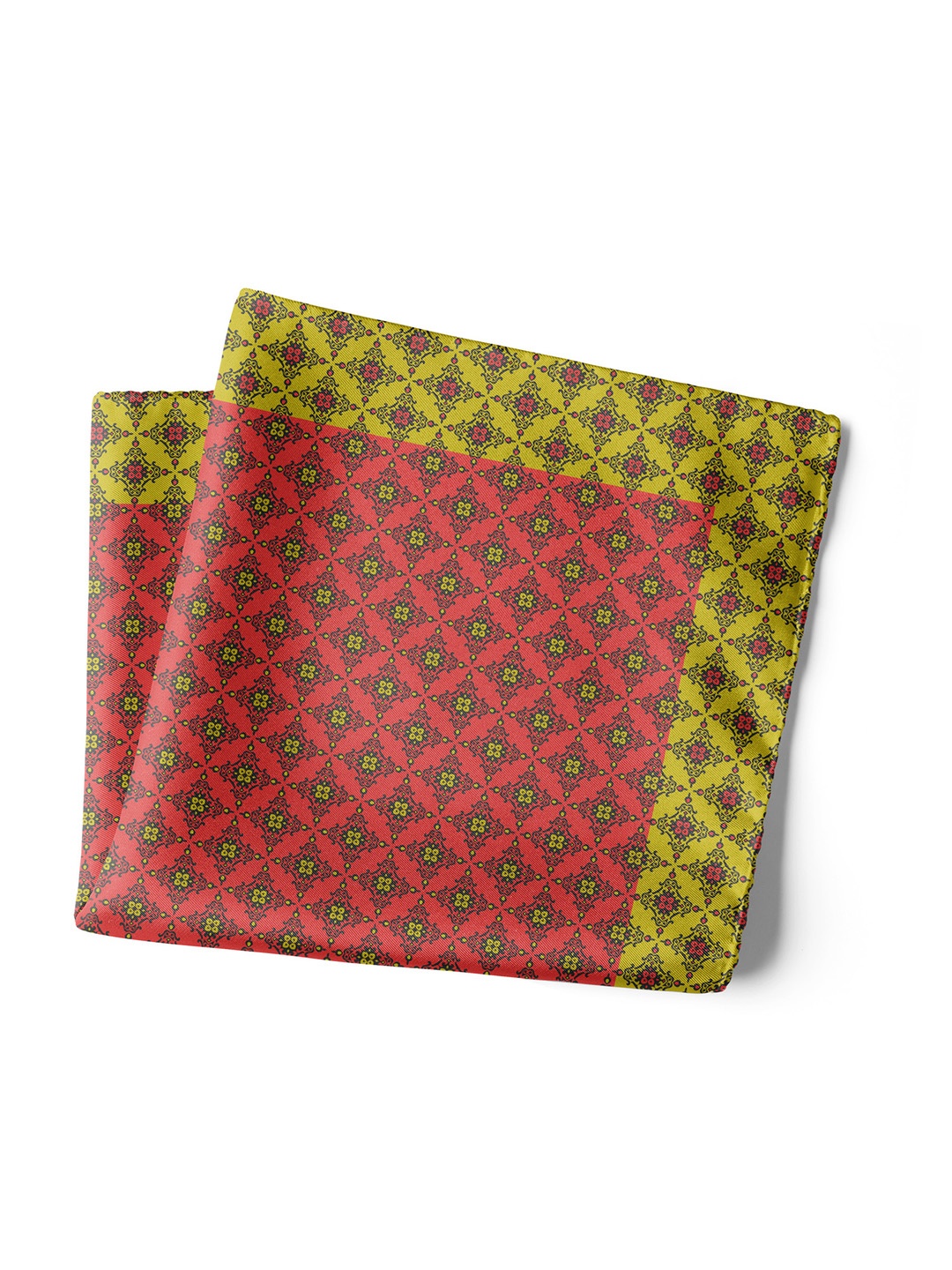 

CHOKORE Men Printed Silk Pocket Squares, Red