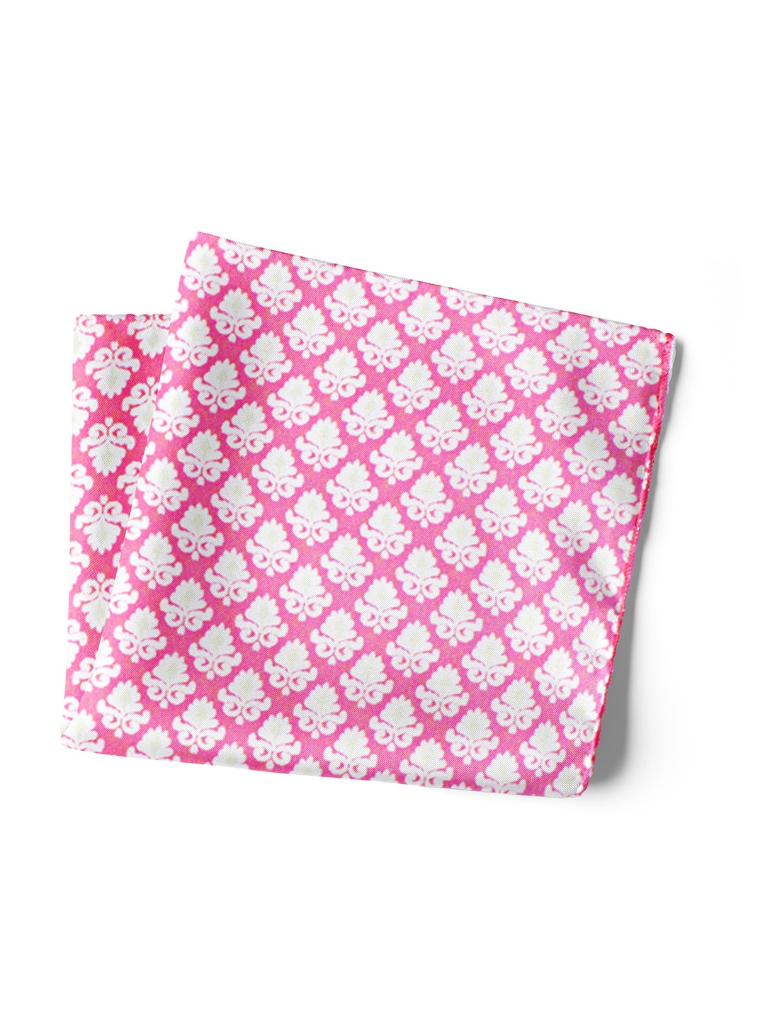 

CHOKORE Men Printed Silk Pocket Squares, Pink