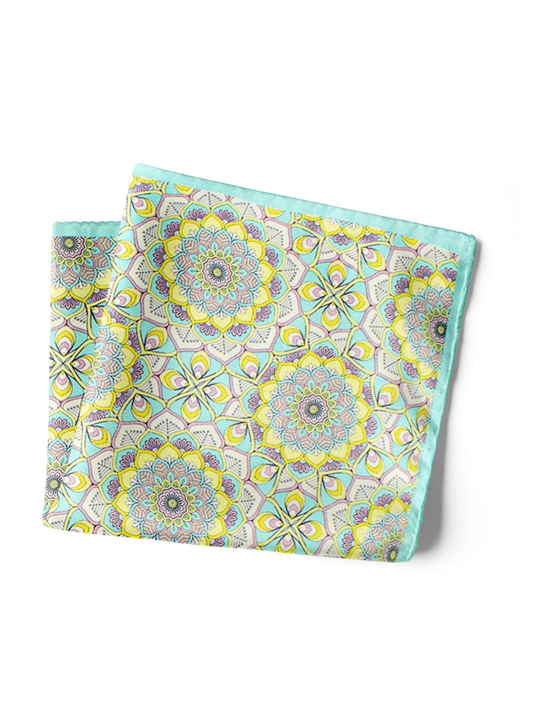 

CHOKORE Indian At Heart Line Men Printed Silk Pocket Squares, Green