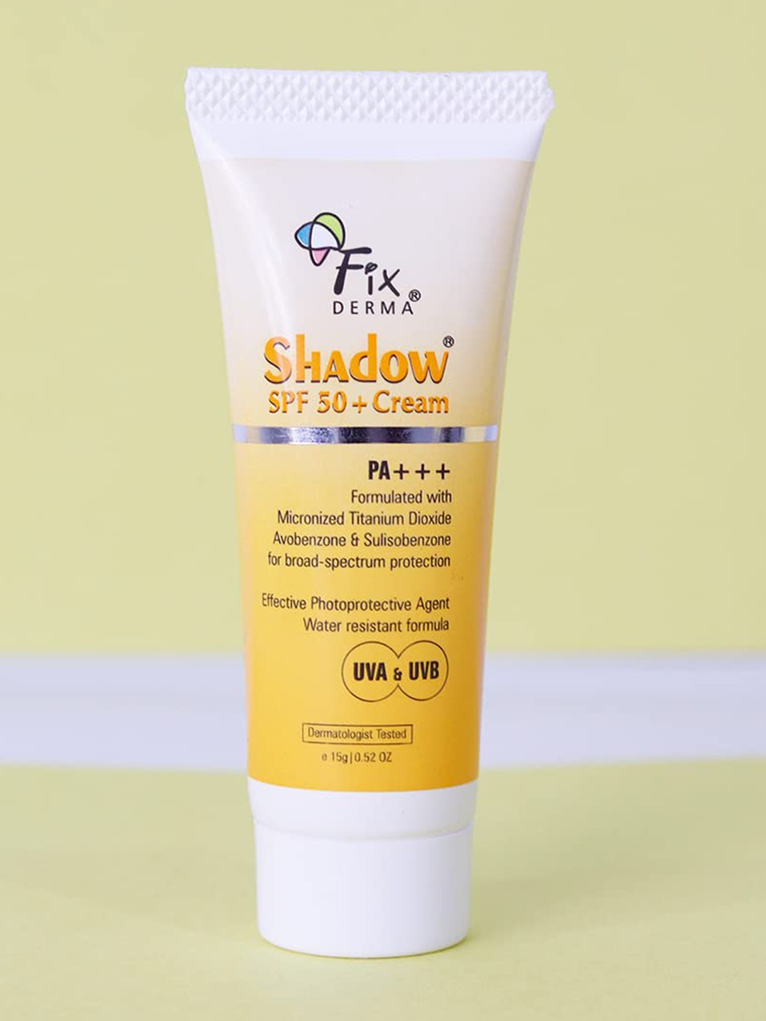 

FIXDERMA Shadow SPF50+ Cream Sunscreen - 15 g, White