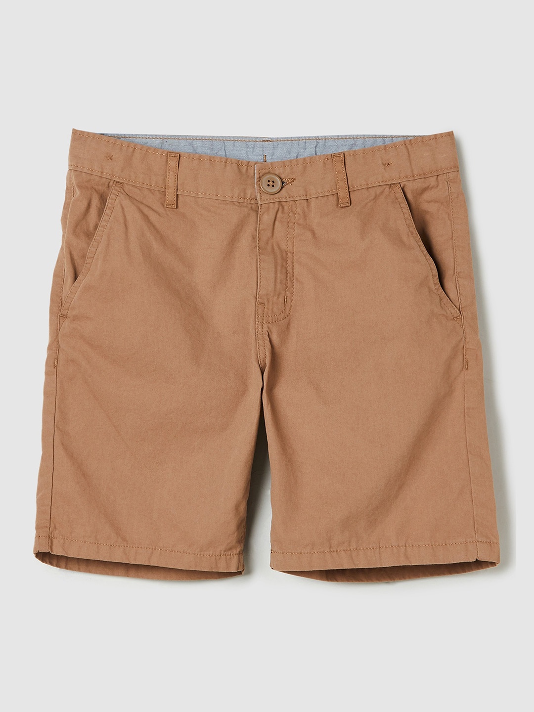 

max Boys Mid Rise Pure Cotton Shorts, Brown