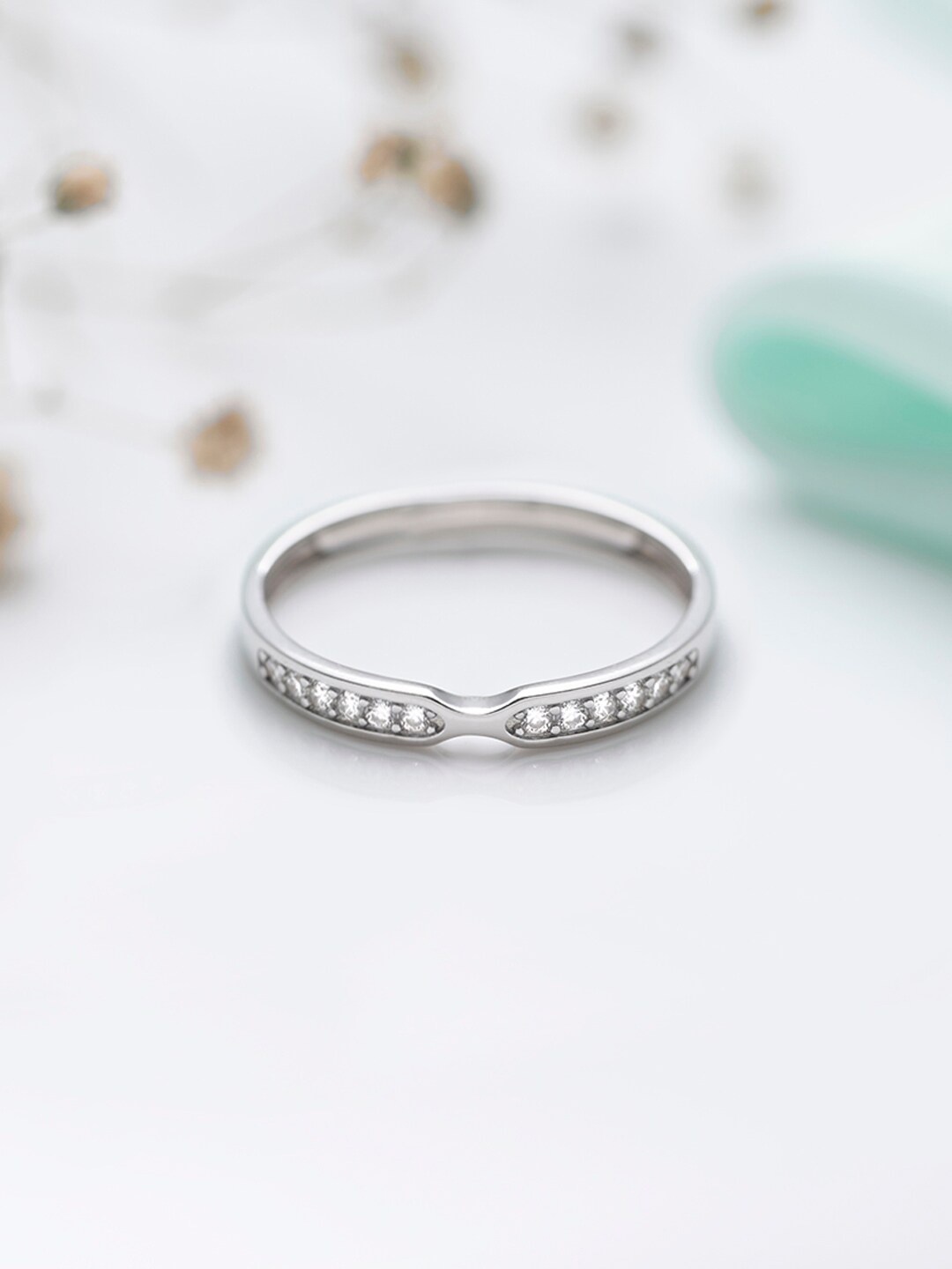 

Zavya Rhodium-Plated 925 Sterling Silver Ring