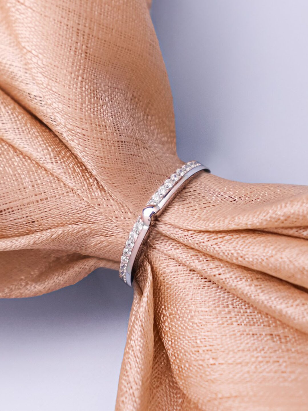 

Zavya Rhodium-Plated CZ-Studded Ring, Silver