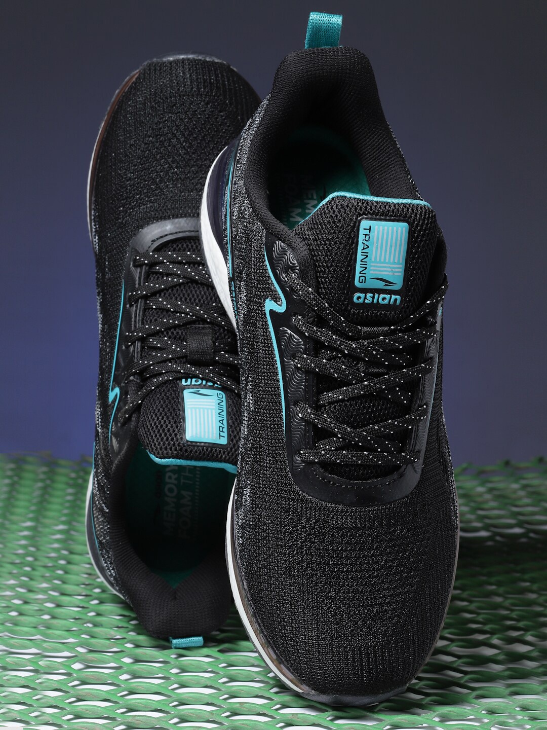 ASIAN Men Memory Foam Technology Running Shoes, Black