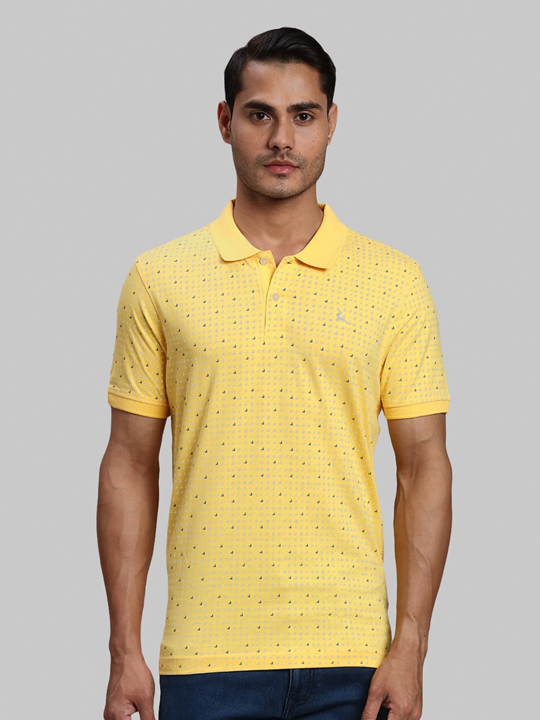 

Parx Conversational Printed Polo Collar Cotton T-shirt, Yellow