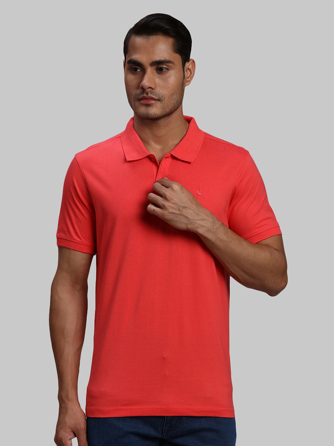 

Parx Polo Collar Cotton T-shirt, Orange