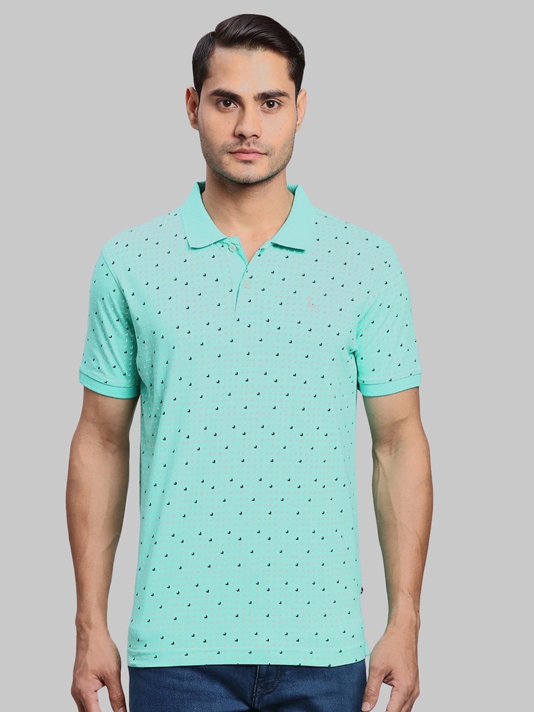 

Parx Conversational Polo Collar Cotton T-shirt, Green