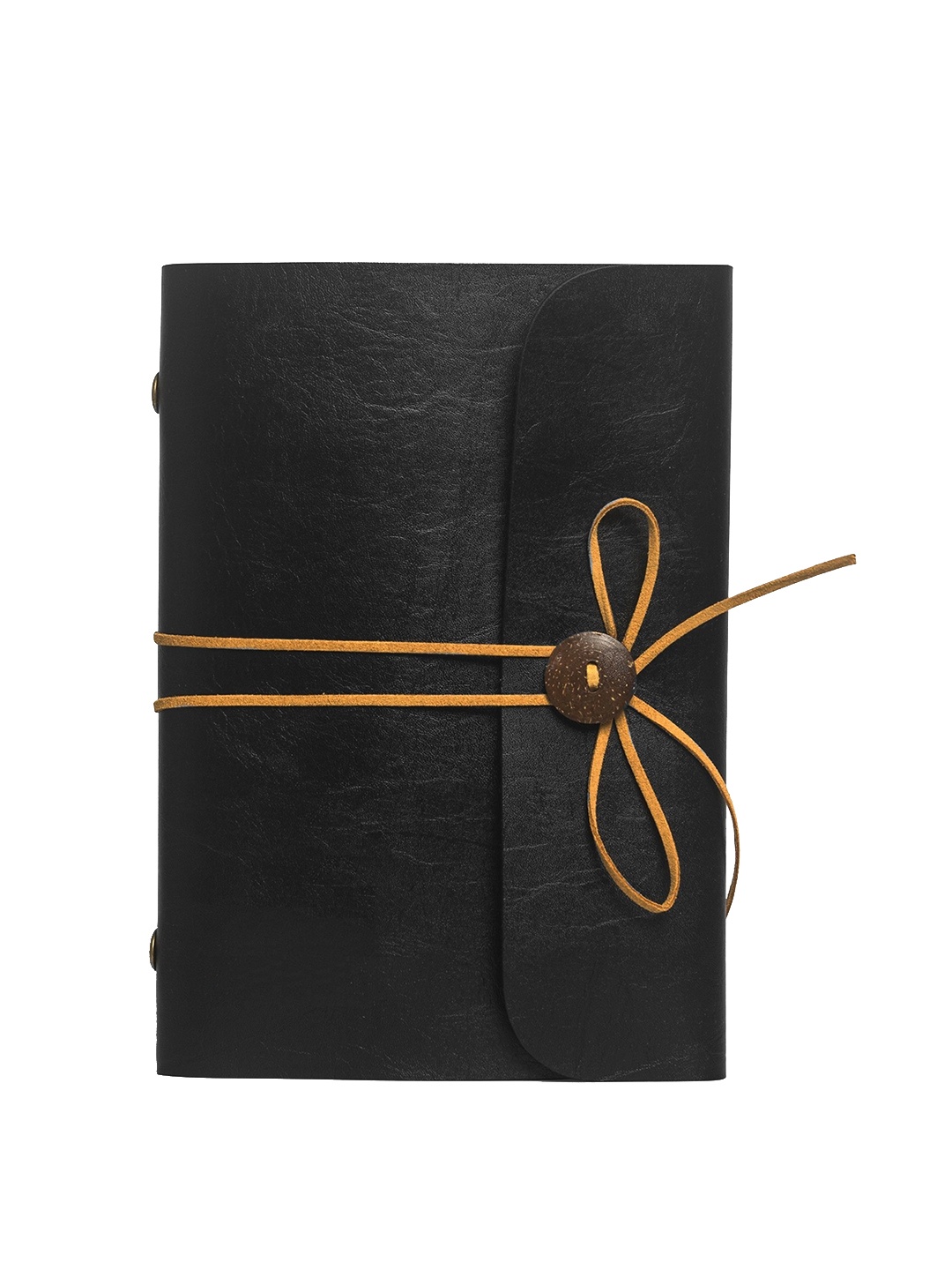 

THE MESSY CORNER Synthetic Leather Thread Notebook, Black