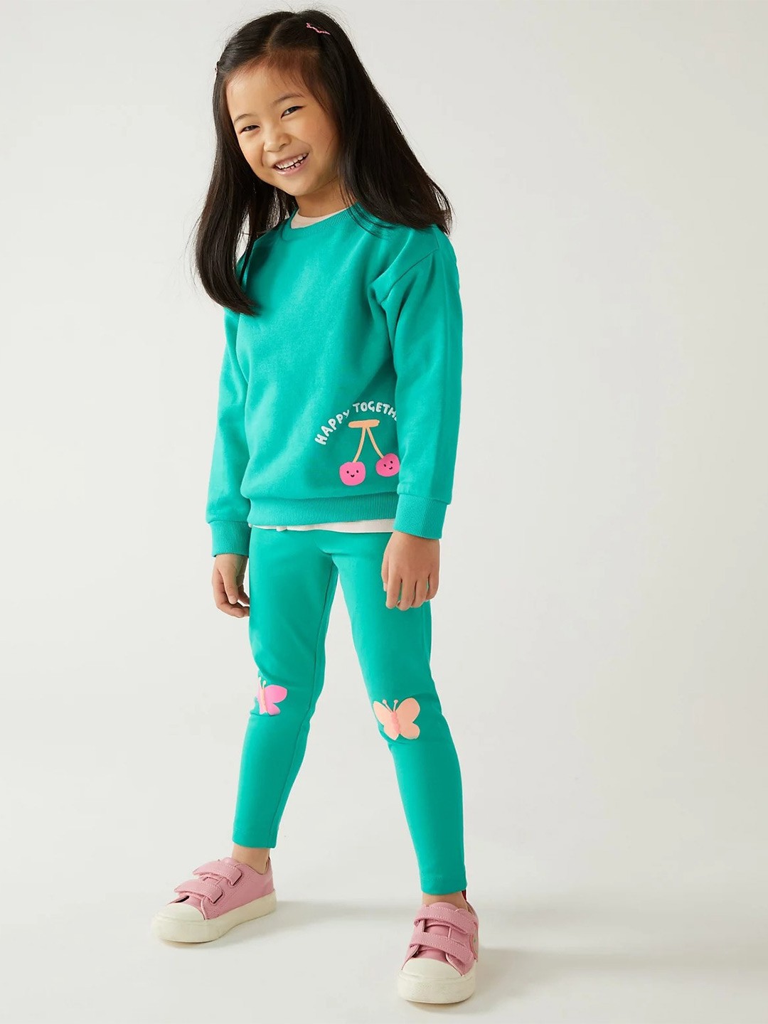 

Marks & Spencer Girls Graphic Printed Sweatshirt, Green